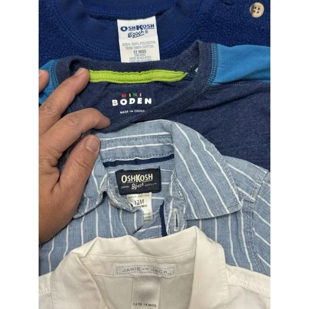 Oshkosh Boden Janie & Jack Top Lot Of 4 Boys Top Button Shirt Long Sleeve 12mos